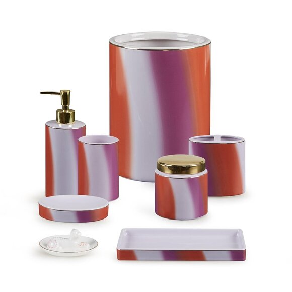 new Wild Sage Tiger Wash Stripe 4.44"x2.87"x4.0" Ceramic TUMBLER - Picture 3 of 3